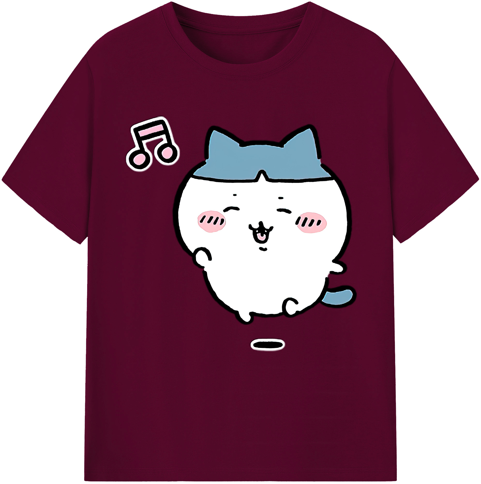 （画像用） ちいかわ ハチワレ Chii-kawa hachiware レディースカジュアルプリントTシャツ（綿100％）